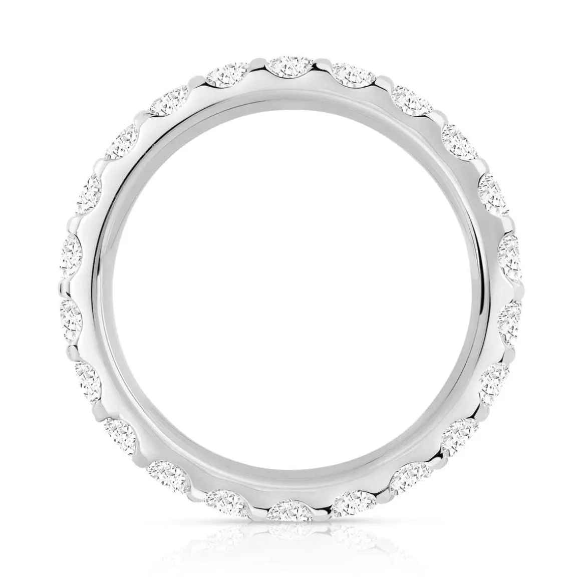 Alliance or 750 blanc diamant synthétiques
