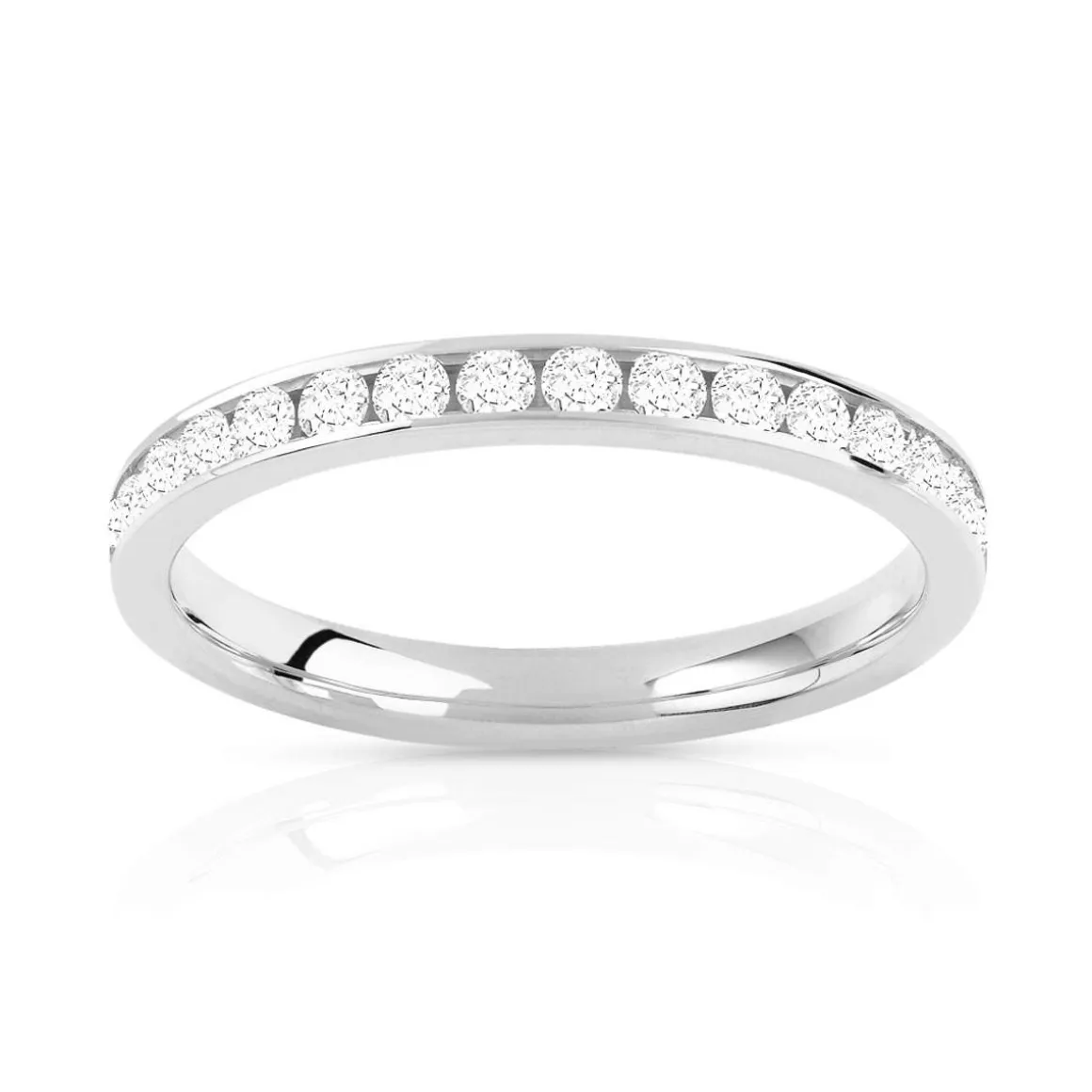 Alliance or 750 blanc tour complet diamants 2.5mm