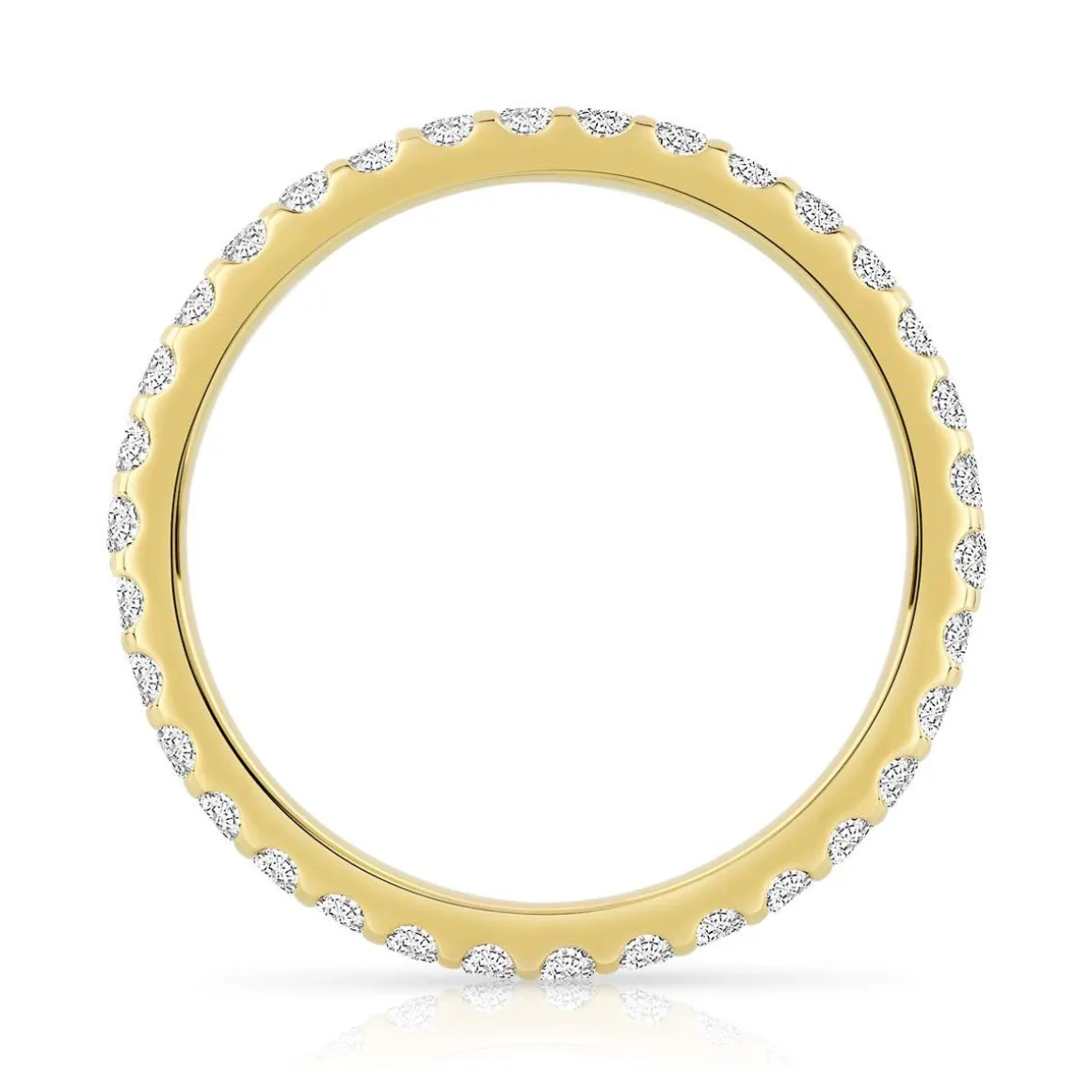 Alliance or 750 jaune diamants synthétiques 0.75 carat