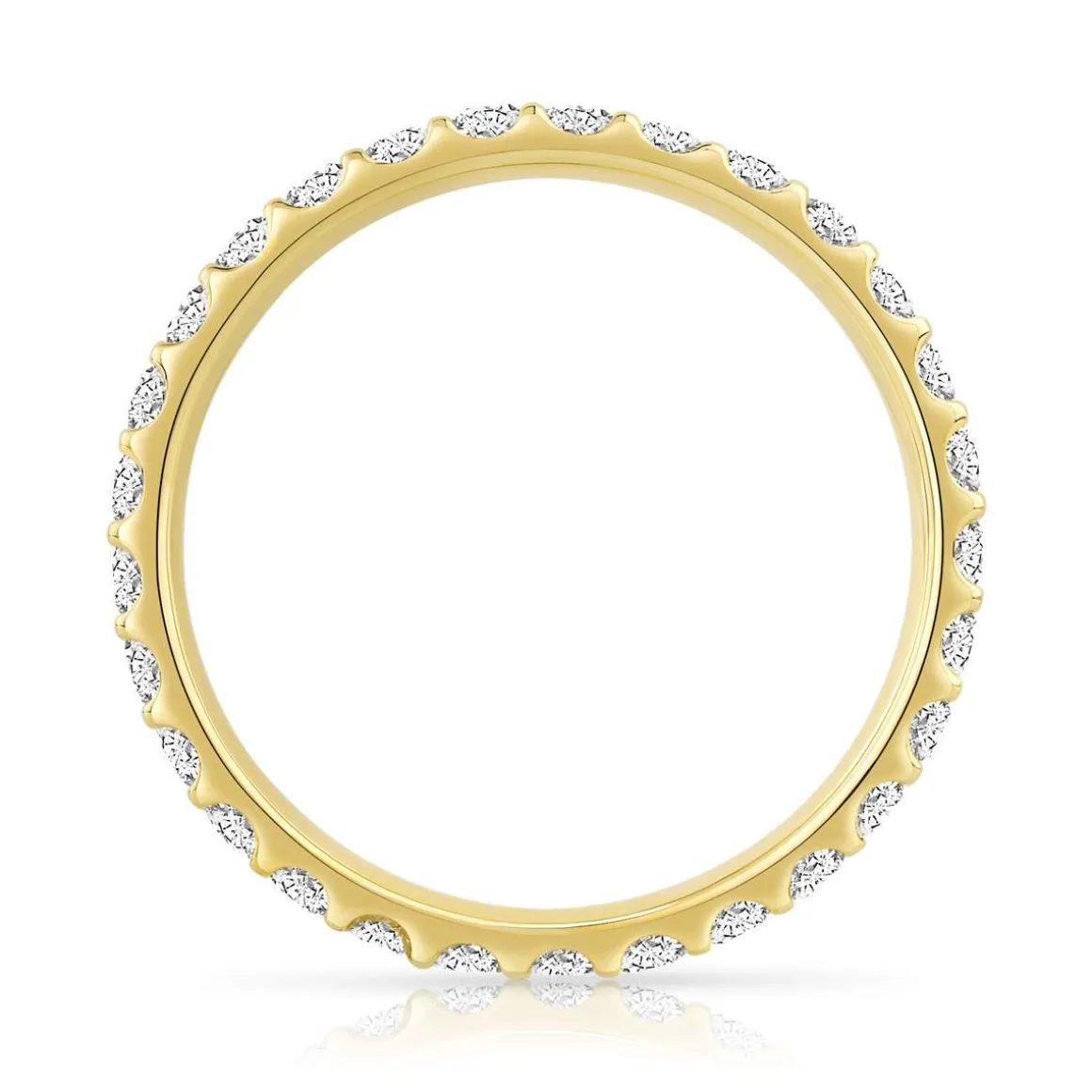 Alliance or 750 jaune diamants synthétiques 0.75 carat
