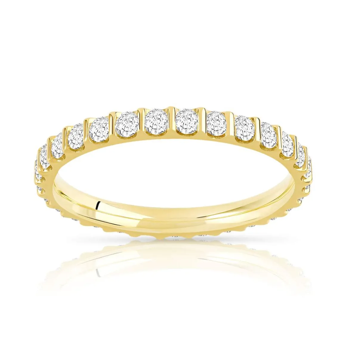 Alliance or 750 jaune diamants synthétiques 0.75 carat