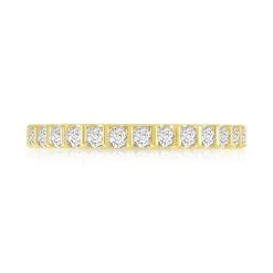 Alliance or 750 jaune diamants synthétiques 0.75 carat