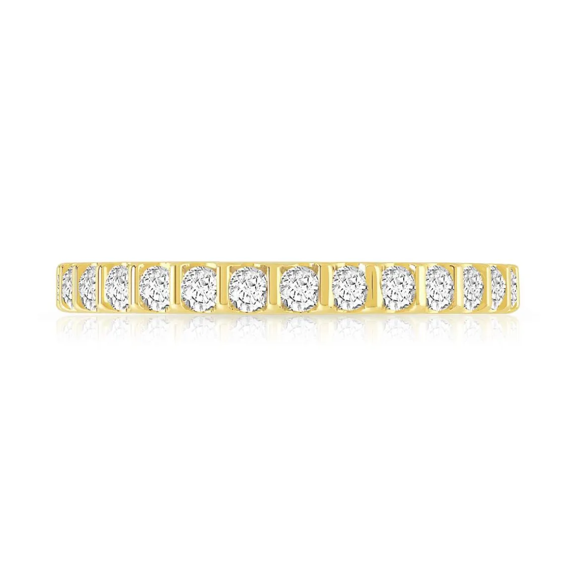 Alliance or 750 jaune diamants synthétiques 0.75 carat