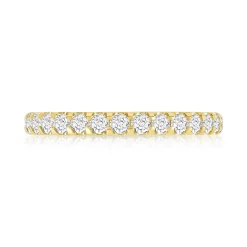 Alliance or 750 jaune diamants synthétiques total 1 carat