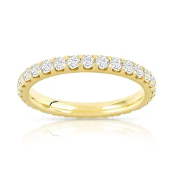 Alliance or 750 jaune diamants synthétiques total 1 carat