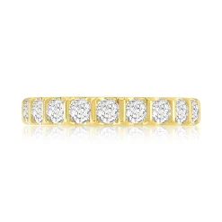 Alliance or 750 jaune diamants synthétiques total 2 carats