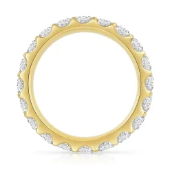 Alliance or 750 jaune diamants synthétiques total 2 carats