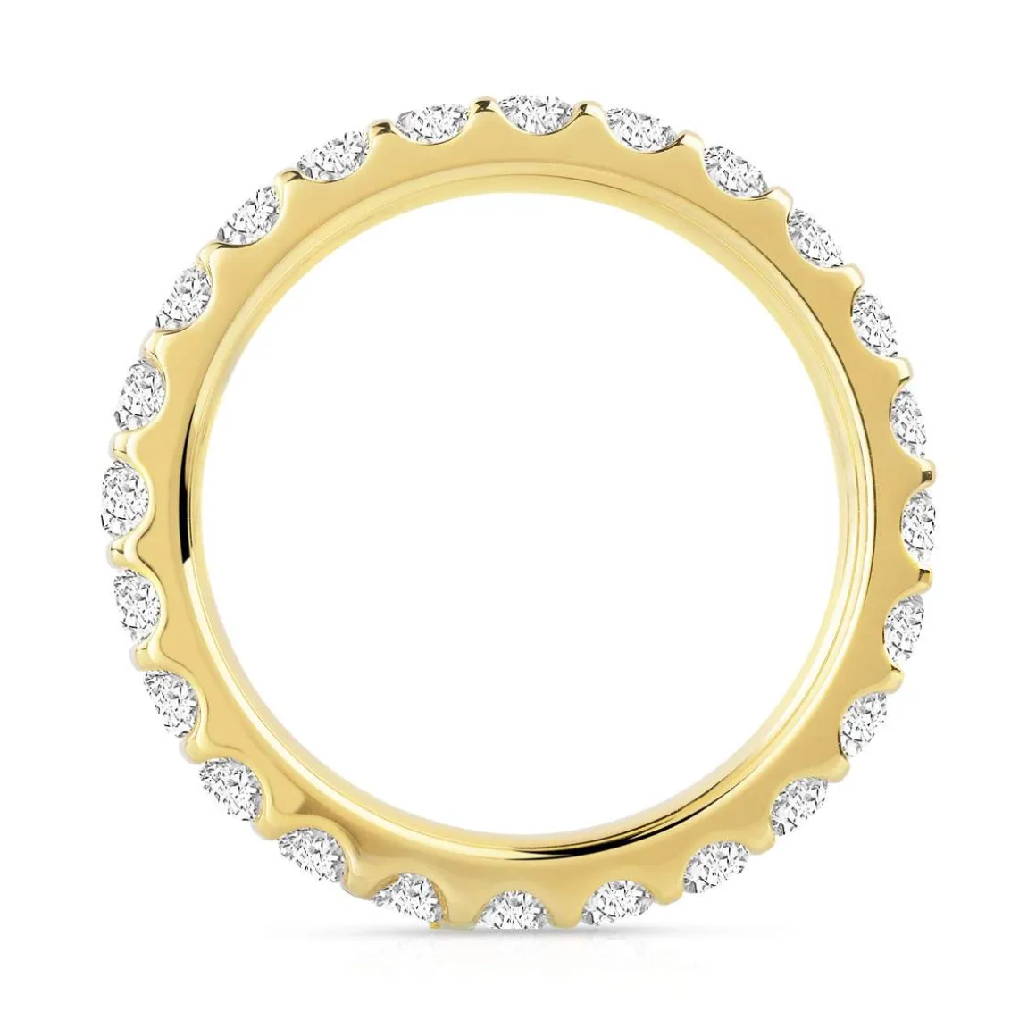 Alliance or 750 jaune diamants synthétiques 1 carat