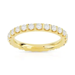 Alliance or 750 jaune diamants synthétiques 1 carat