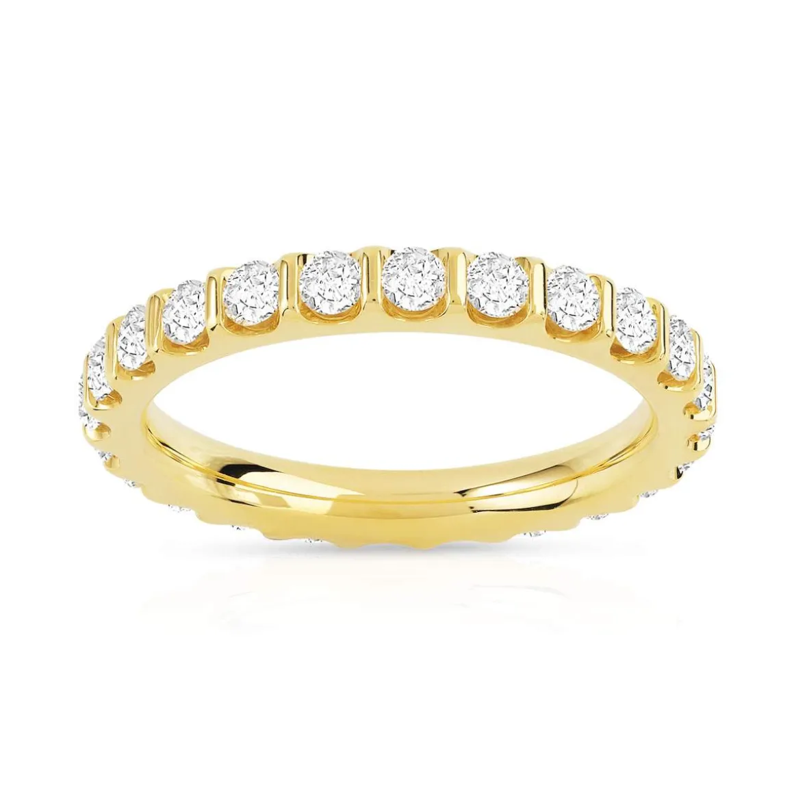 Alliance or 750 jaune diamants synthétiques 1 carat
