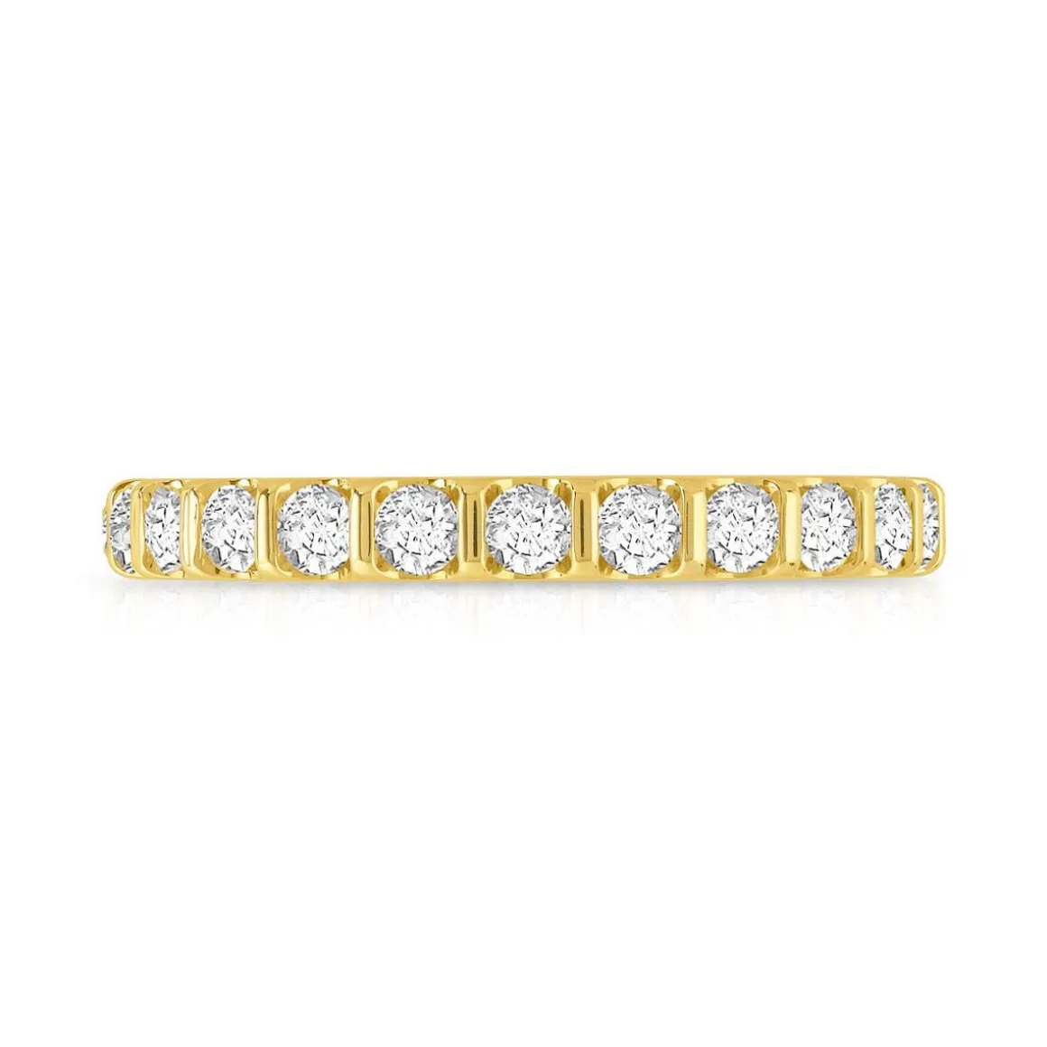 Alliance or 750 jaune diamants synthétiques 1 carat