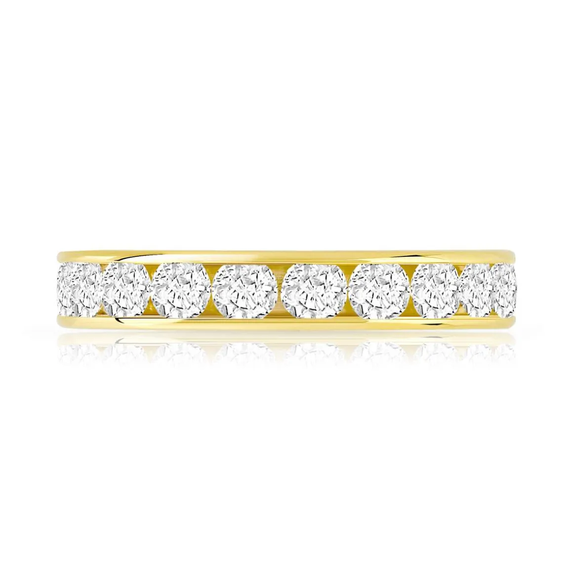 Alliance or 750 jaune diamants synthétiques 2 carats