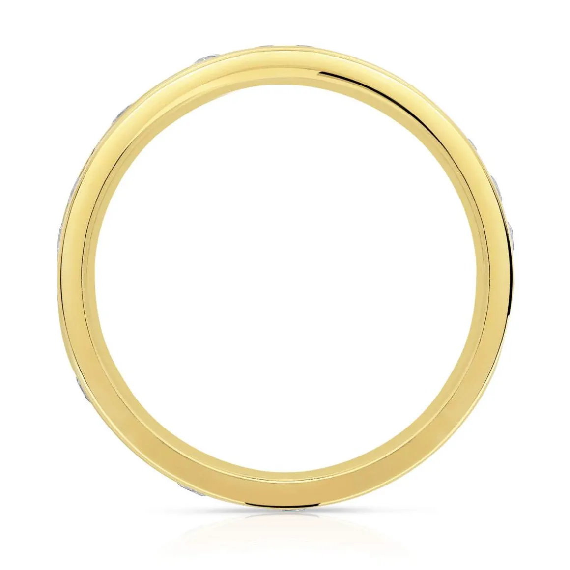 Alliance or 750 jaune diamant synthétiques 1 ct