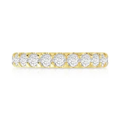 Alliance or 750 jaune diamant synthétiques total 2 carats