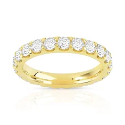 Alliance or 750 jaune diamant synthétiques total 2 carats