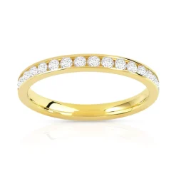 Alliance or 750 jaune diamant synthétiques 0.75 ct