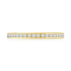 Alliance or 750 jaune tour complet diamants 0.50 ct 2.1mm