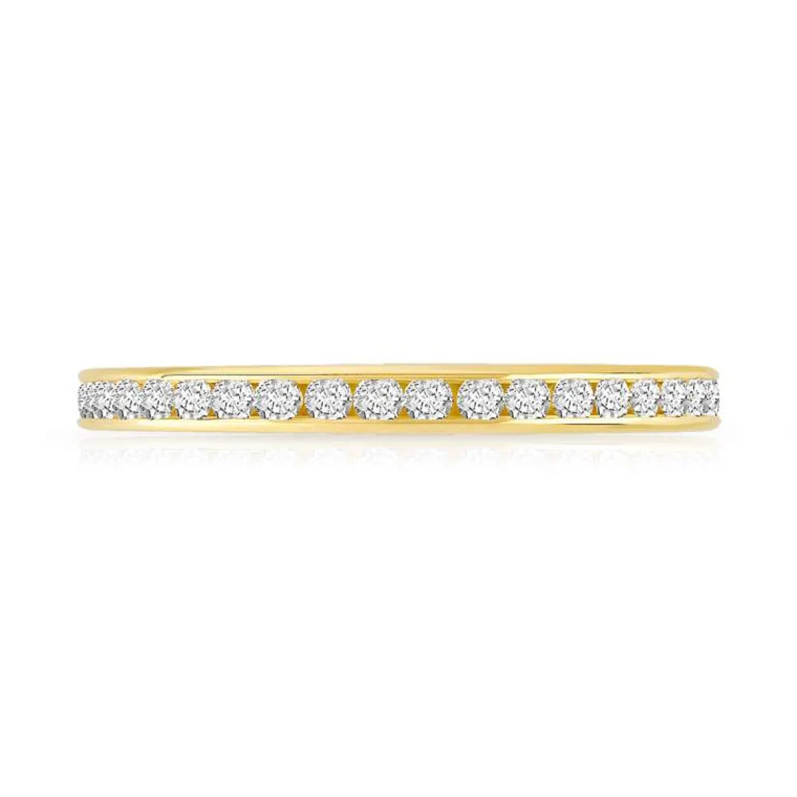 Alliance or 750 jaune tour complet diamants 0.50 ct 2.1mm