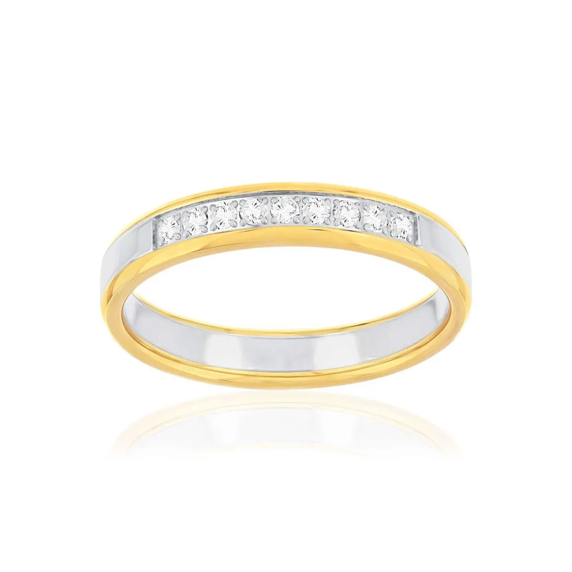 Alliance 2 ors 750 jaune et blanc diamants