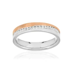 Alliance 2 ors 750 rose et blanc diamants