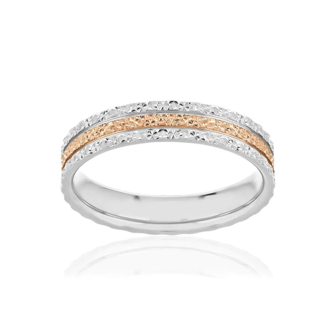 Alliance 2 ors 375 rose et blanc 4 mm