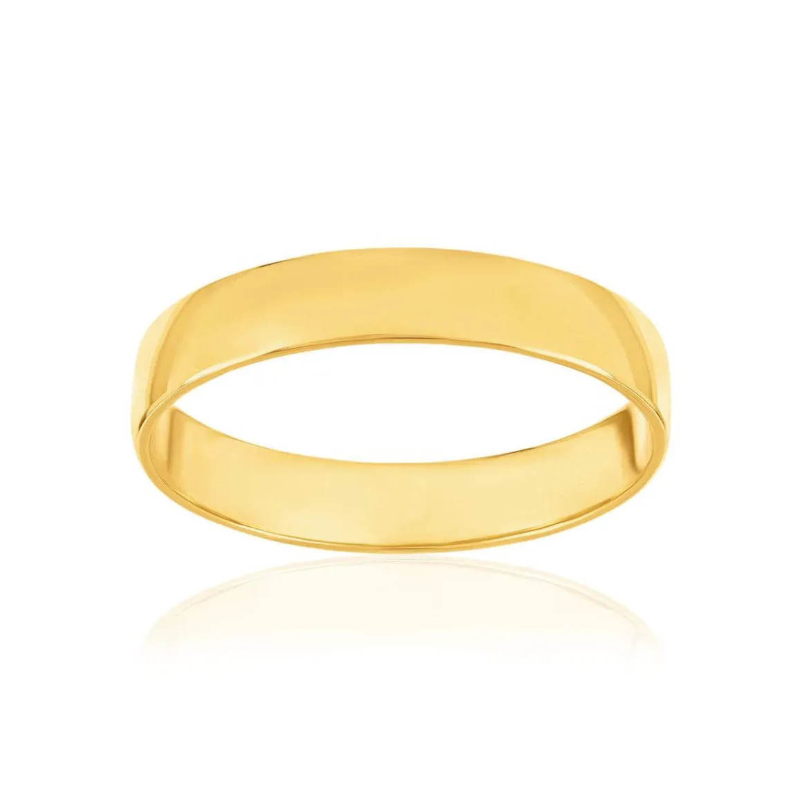 Alliance ruban confort 1/2 bombé or 375 jaune 4 mm