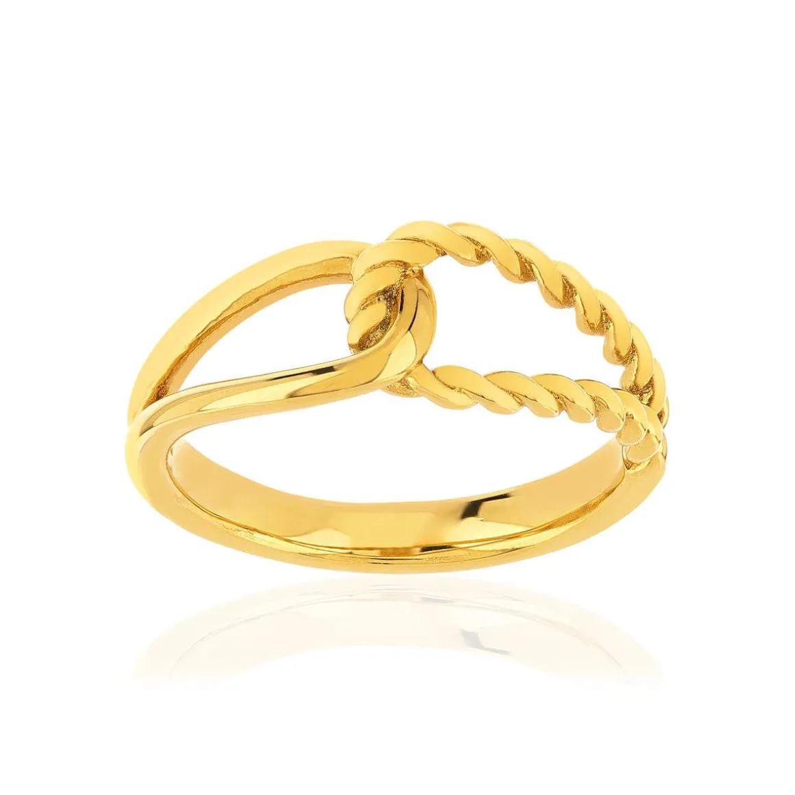 Bague acier jaune
