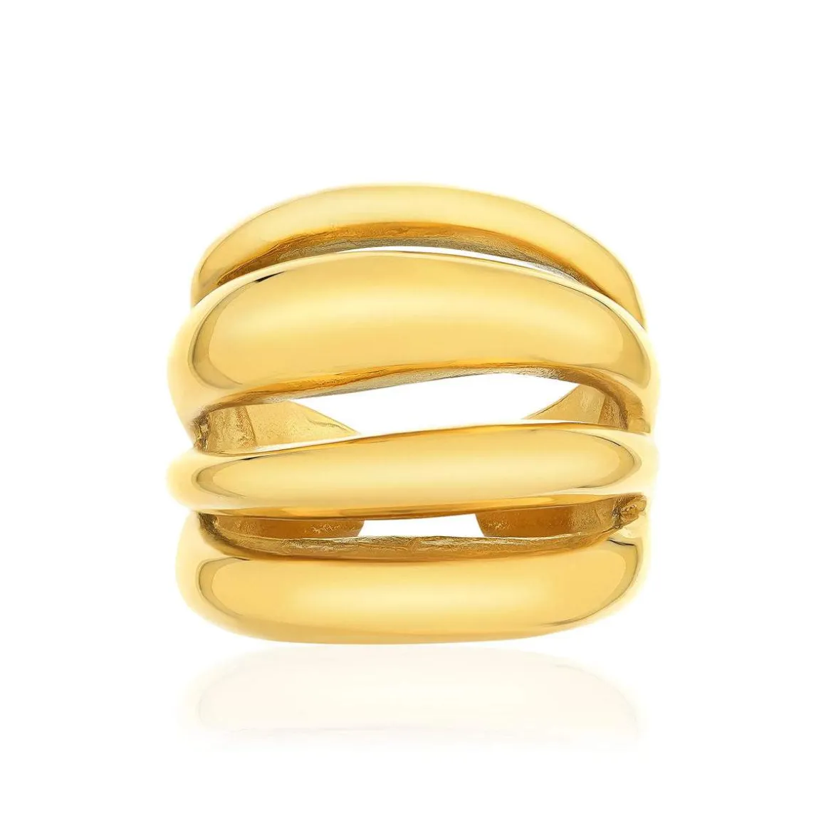Bague acier jaune