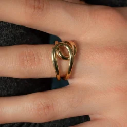 Bague acier jaune