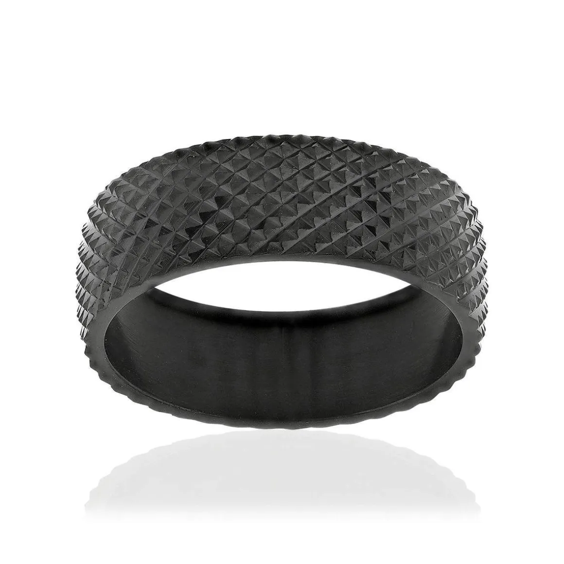 Bague acier noir
