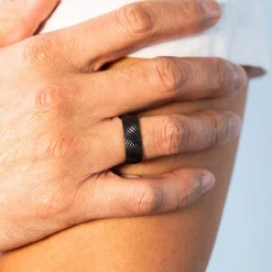 Bague acier noir