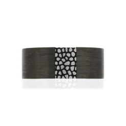 Bague acier revêtement carbone motif reptile
