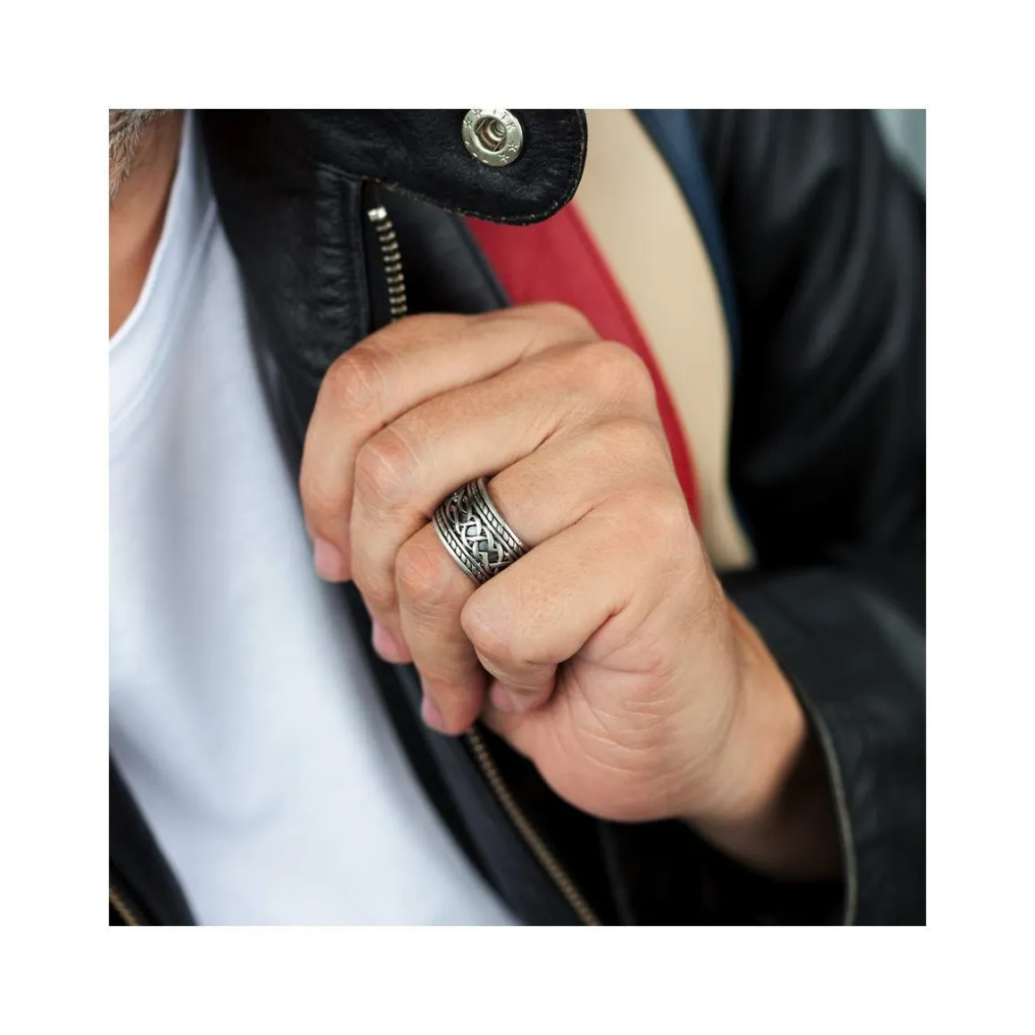 Bague acier tressée