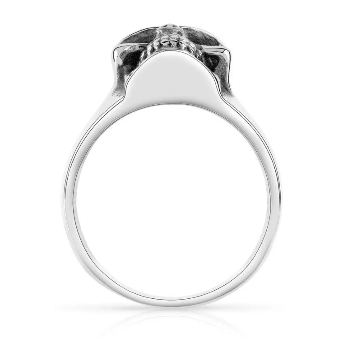 Bague acier tête de mort