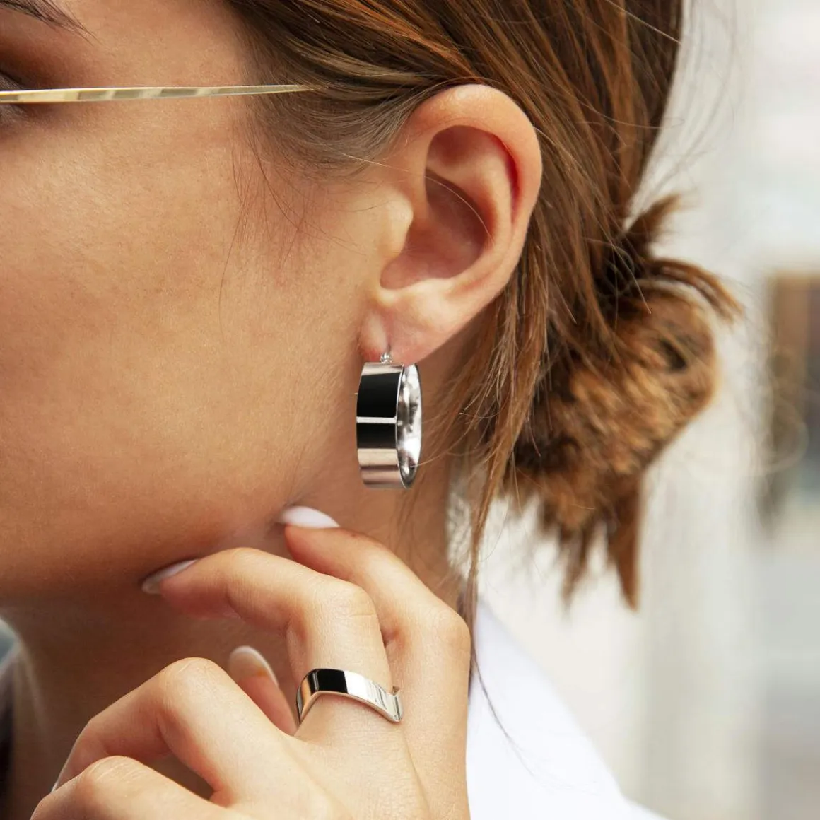 Bague acier "V"