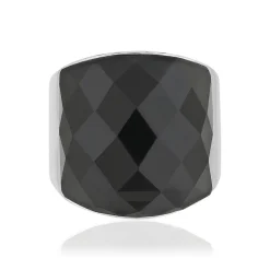 Bague argent 925 agate noire