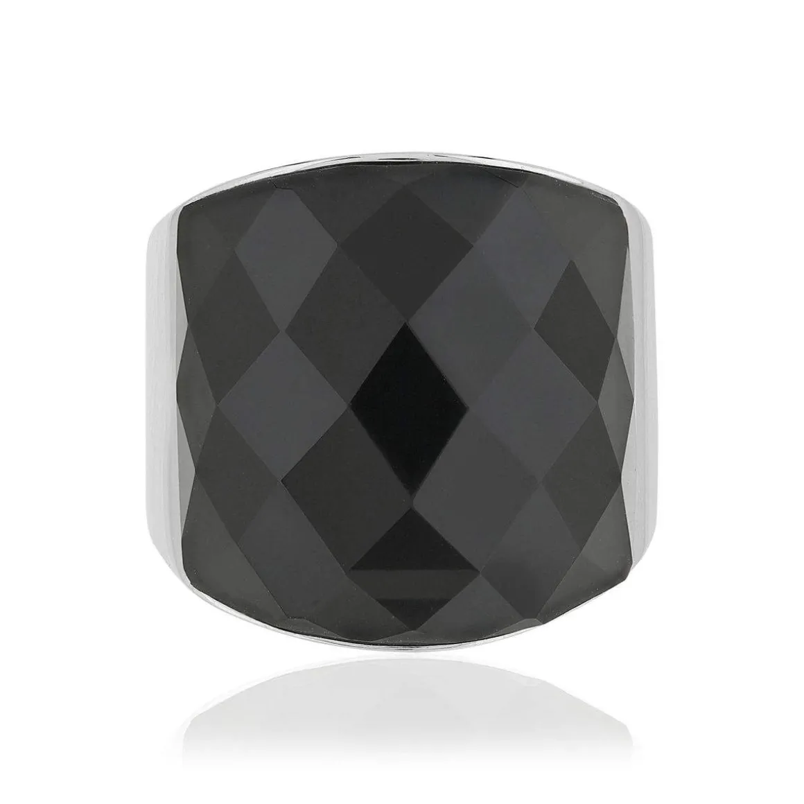 Bague argent 925 agate noire