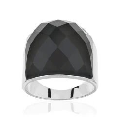 Bague argent 925 agate noire