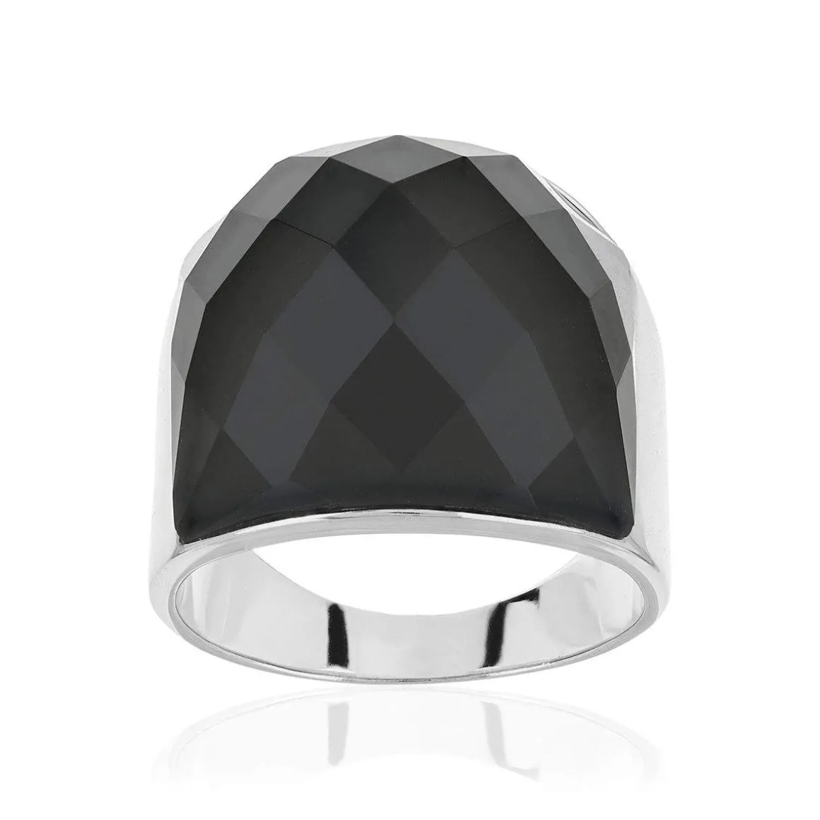 Bague argent 925 agate noire
