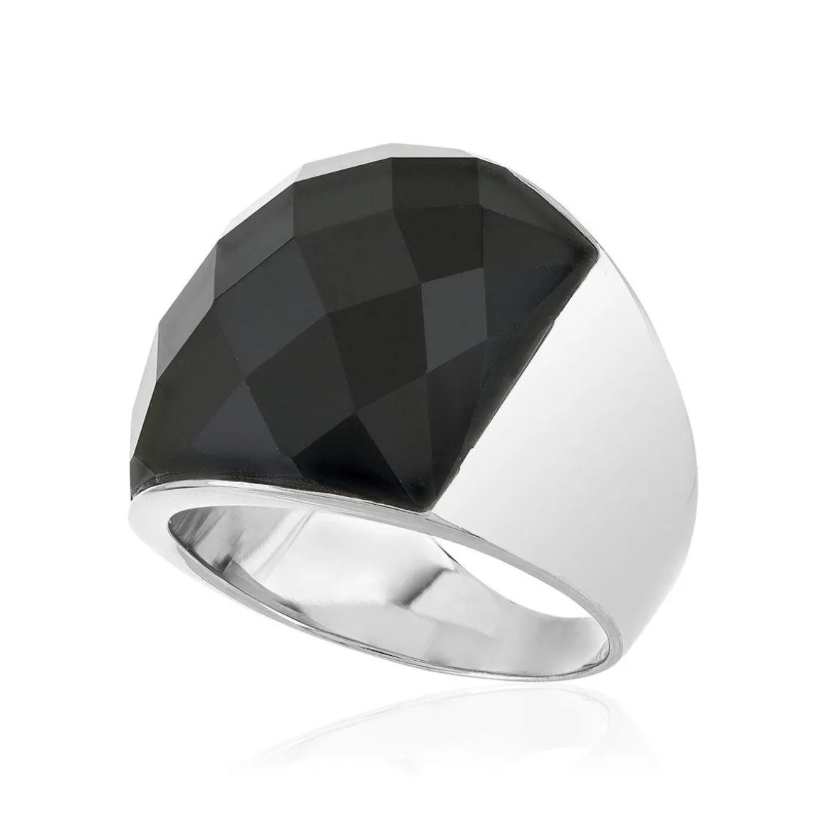 Bague argent 925 agate noire