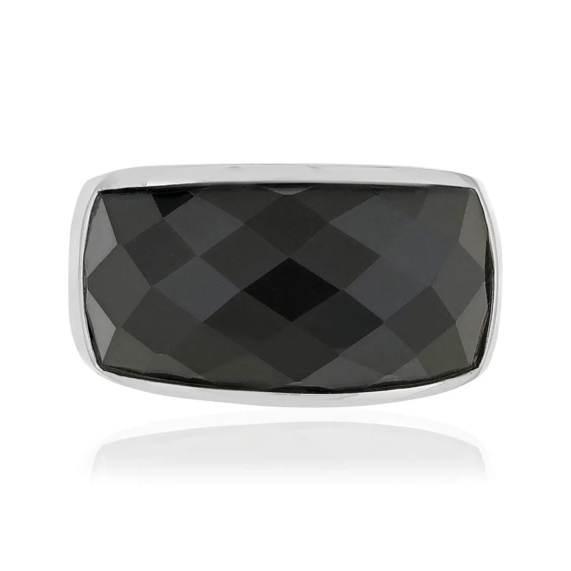 Bague argent 925 agate noire