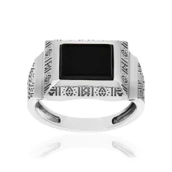 Bague argent 925 agate noire