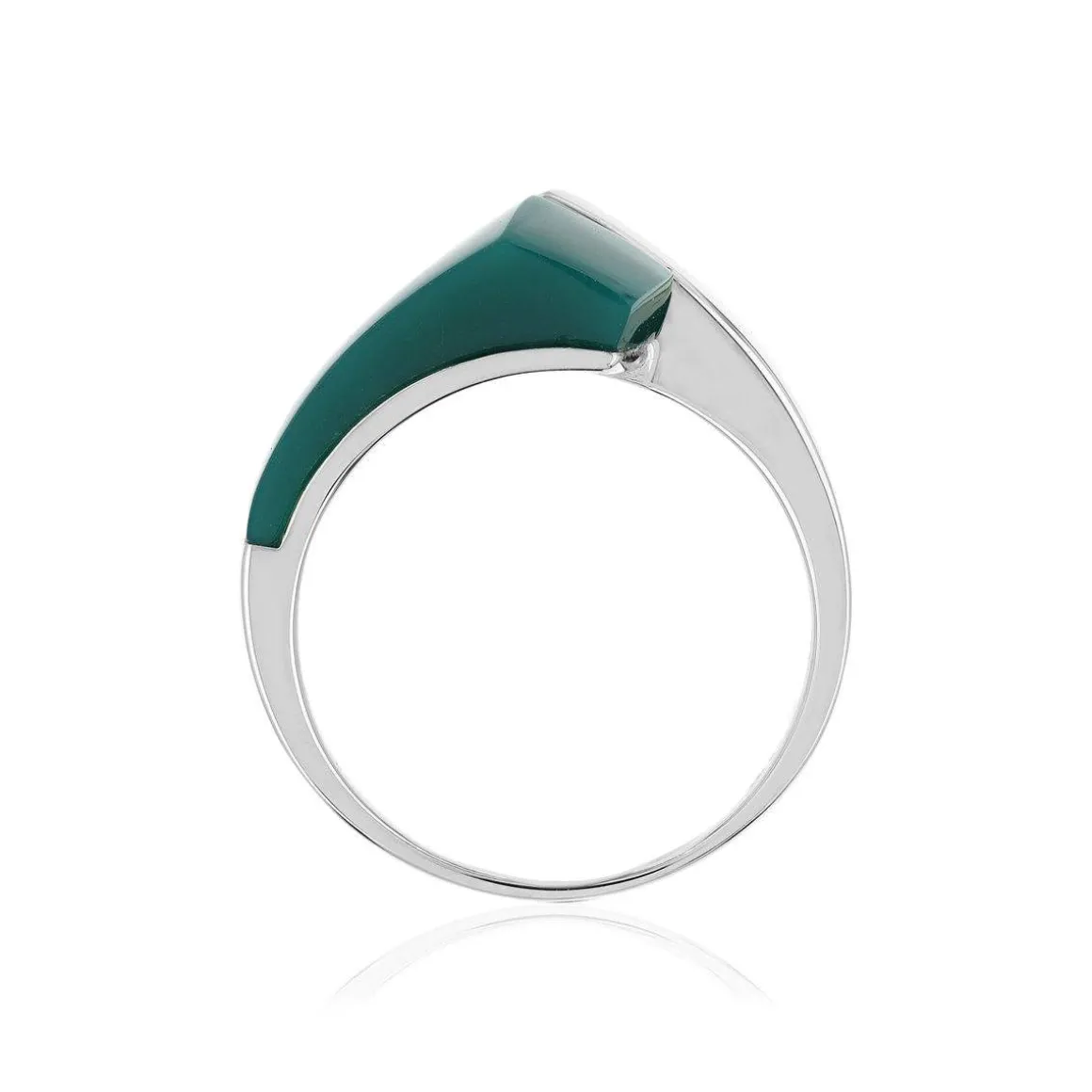 Bague argent 925 agate verte