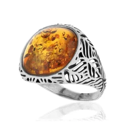 Bague argent 925 ambre