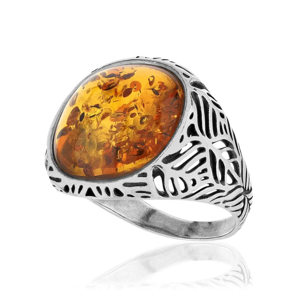 Bague argent 925 ambre