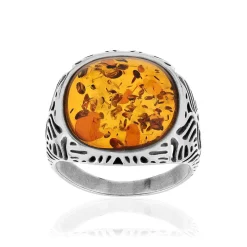 Bague argent 925 ambre