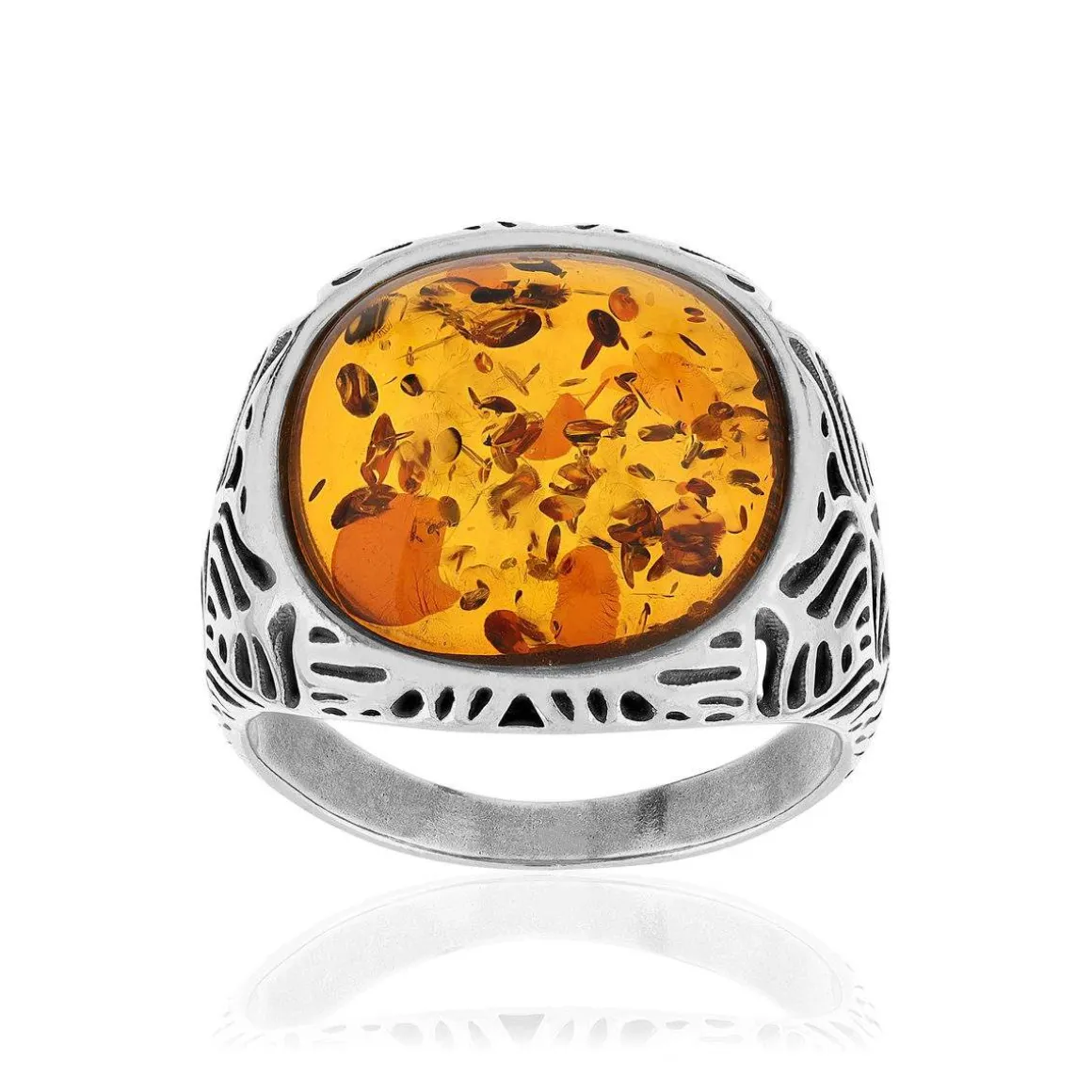 Bague argent 925 ambre