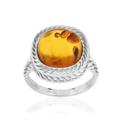 Bague argent 925 ambre