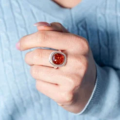 Bague argent 925 ambre