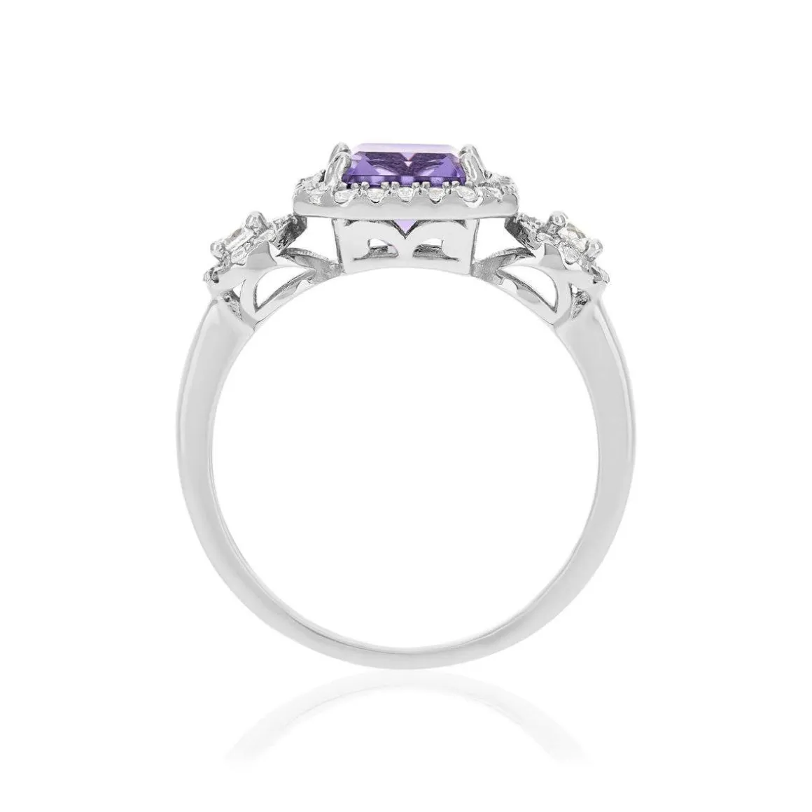 Bague argent 925 améthyste et zirconias